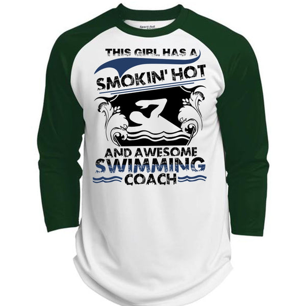 Awesome Swimming Coach T Shirt, I Love Swimming T Shirt, Awesome T-Shirts  (Polyester Game Baseball Jersey)