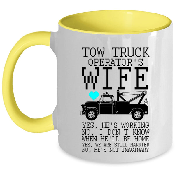 Cool Just Married Coffee Mug, Tow Truck Operator's Wife Accent Mug