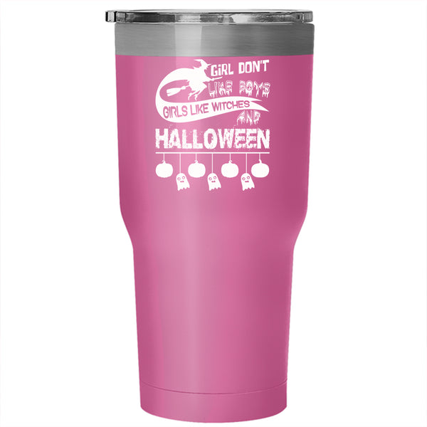 Girls Like Witches And Halloween Tumbler 30 oz Stainless Steel, Cute Girls Travel Mug