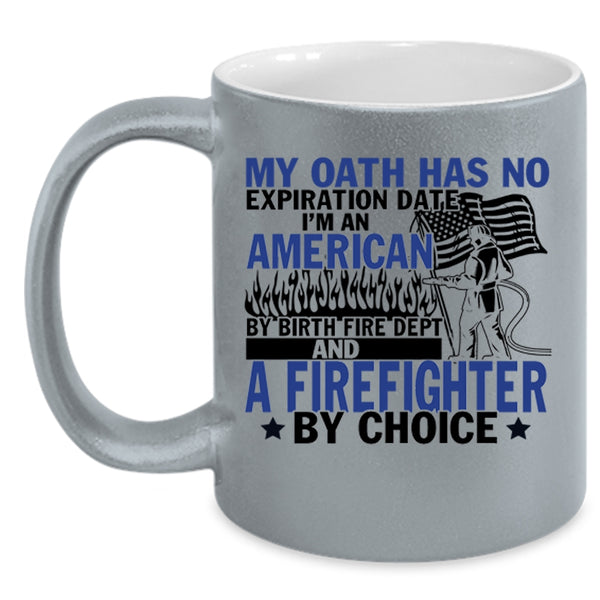 American Flag Coffee Mug, I'm An American And A Firefighter Accent Mug