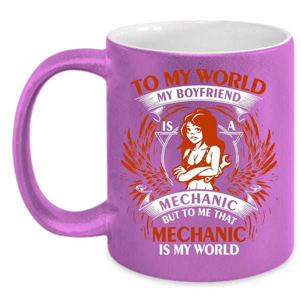 My Boyfriend Is A Mechanic Coffee Mug, Cool Couple Coffee Cup