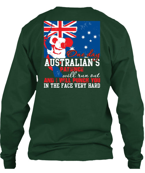 On Day Australian's Patience T Shirt, Being A Veteran T Shirt