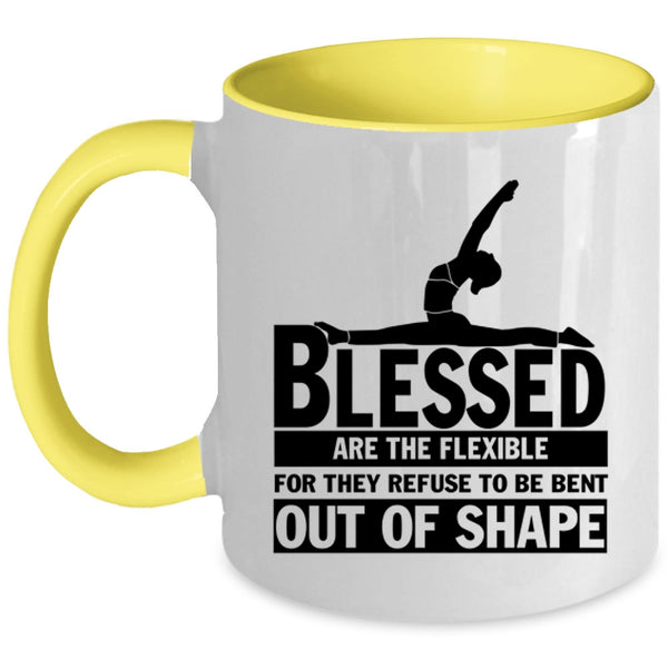 Cool Yoga Coffee Mug, Blessed Are The Flexible Accent Mug