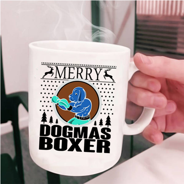 Christmas Gift For Son Coffee Mug, Merry Dogmas Boxer Cup