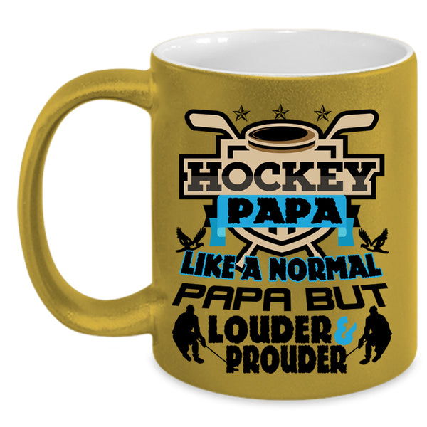 Normal Papa Coffee Mug, Hockey Papa Accent Mug