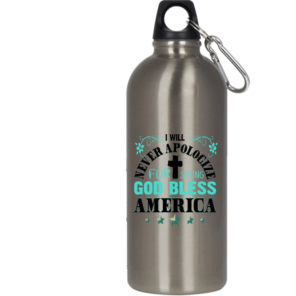 God Bless America 20 oz Stainless Steel Bottle,Cool Gift For American Outdoor Sports Water Bottle