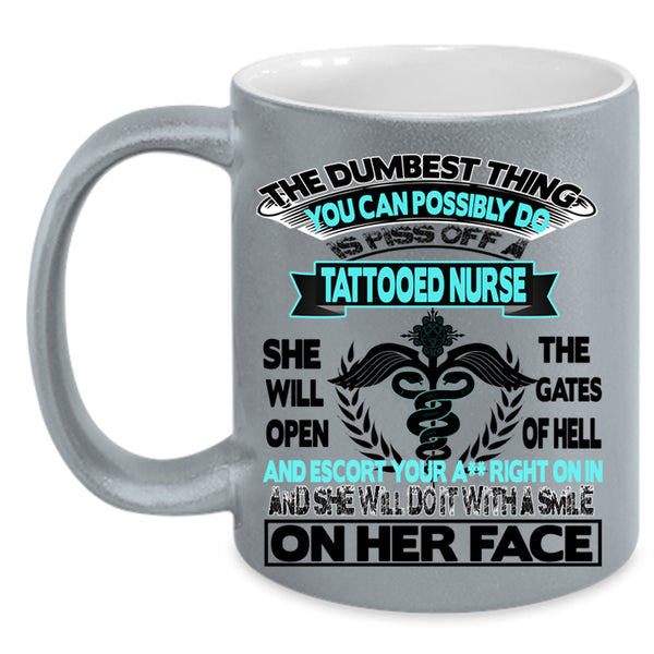 Awesome Gift for Nurses Coffee Mug, Tattooed Nurse Accent Mug