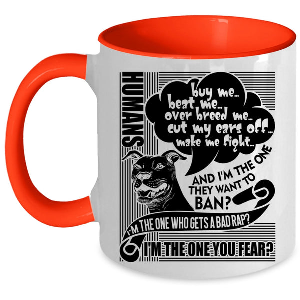 Cute Dog Lovers Coffee Mug, Humans Buy Me Beat Me Accent Mug