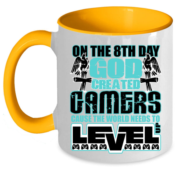 Awesome Gamers Coffee Mug, On The 8th Day God Created Gamers Accent Mug