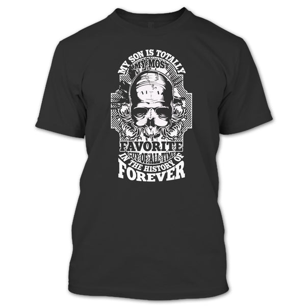 A black t-shirt with the shopify logo