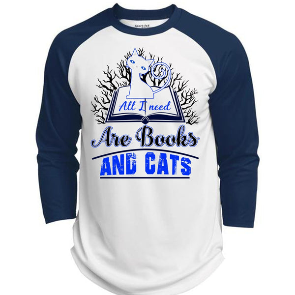 All I Need Are Books And Cats T Shirt, I Love Cat T Shirt, Awesome T-Shirts  (Polyester Game Baseball Jersey)