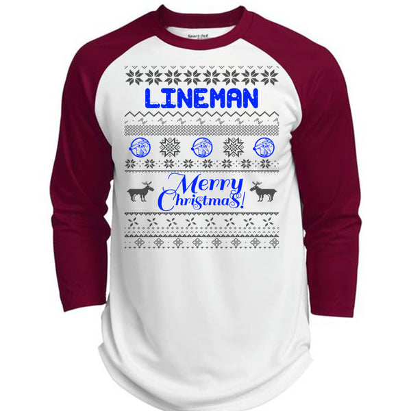 Lineman Merry Christmas T Shirt, I Love Lineman T Shirt, Awesome T-Shirts  (Polyester Game Baseball Jersey)