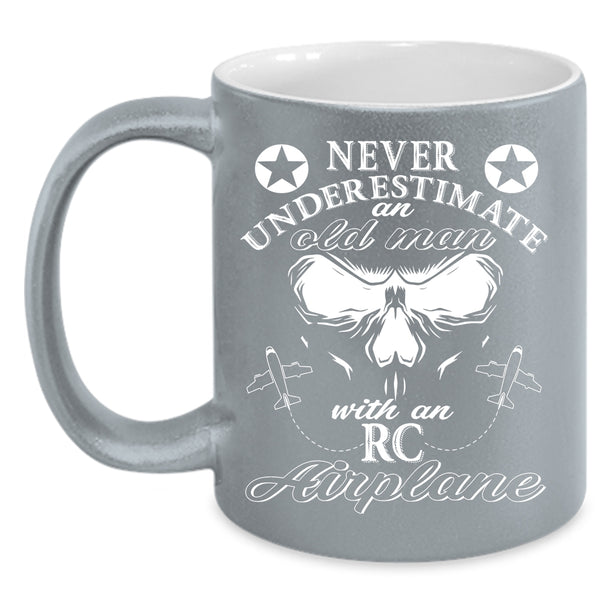 An Old Man With An RC Airplane Coffee Mug, Cool Grandpas Coffee Cup