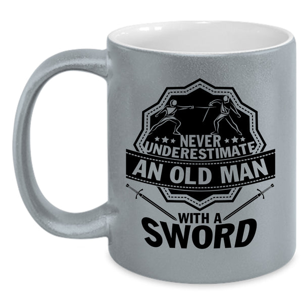 Best Grandpa Ever Coffee Mug, An Old Man With Sword Accent Mug