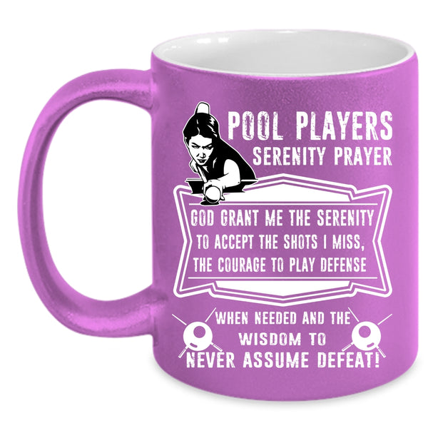 Pool Players Serenity Prayer Coffee Mug, Cool Sport Coffee Cup