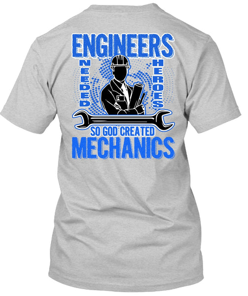 God Created Mechanics T Shirt, Engineers T Shirt