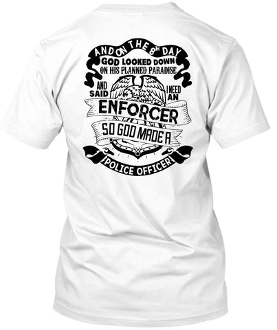 A black t-shirt with the shopify logo