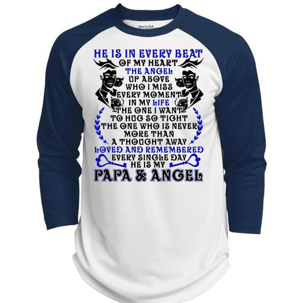 He Is In Every Beat Of My Heart T Shirt, I Love Papa T Shirt, Awesome T-Shirts  (Polyester Game Baseball Jersey)