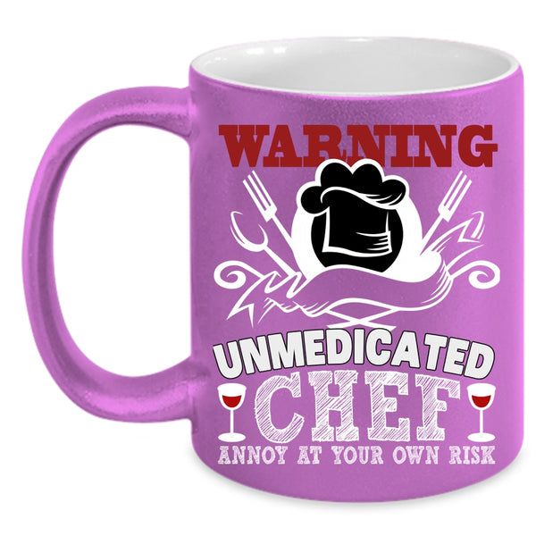 Warning Unmedicated Chef Coffee Mug, Cool Chef Coffee Cup