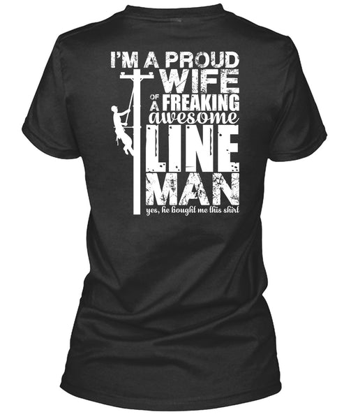 I'm A Proud Wife T Shirt, Awesome Lineman T Shirt