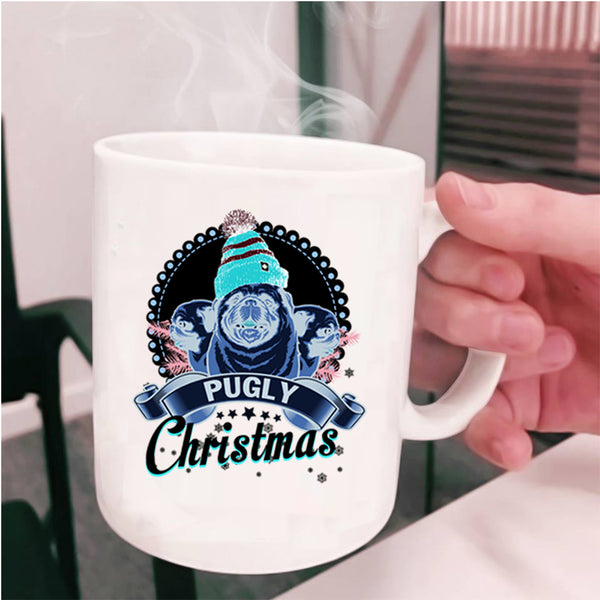 Cute Christmas Coffee Mug, Pugly Christmas Cup