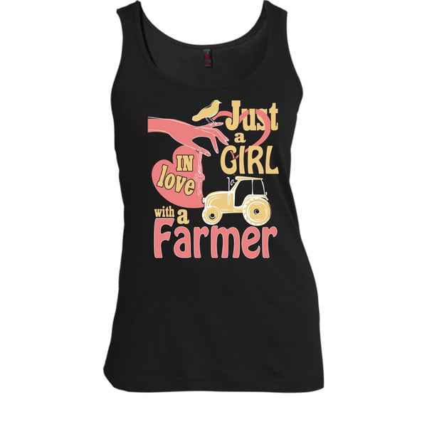 Just A Girl T Shirt, In Love With A Farmer T Shirt, Cool T Shirt