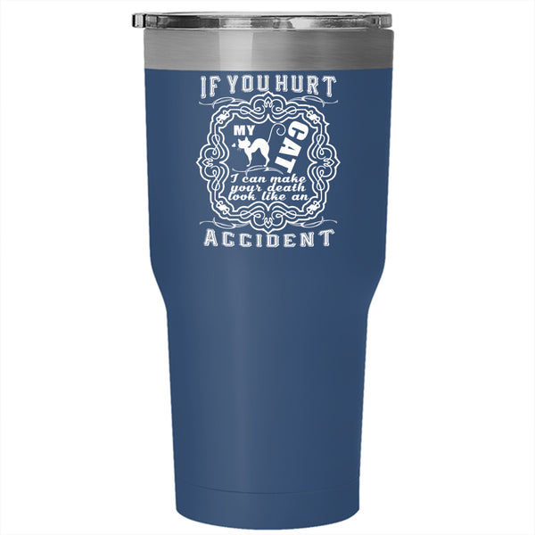Don't Hurt My Cat Tumbler 30 oz Stainless Steel, I Love My Cat Travel Mug