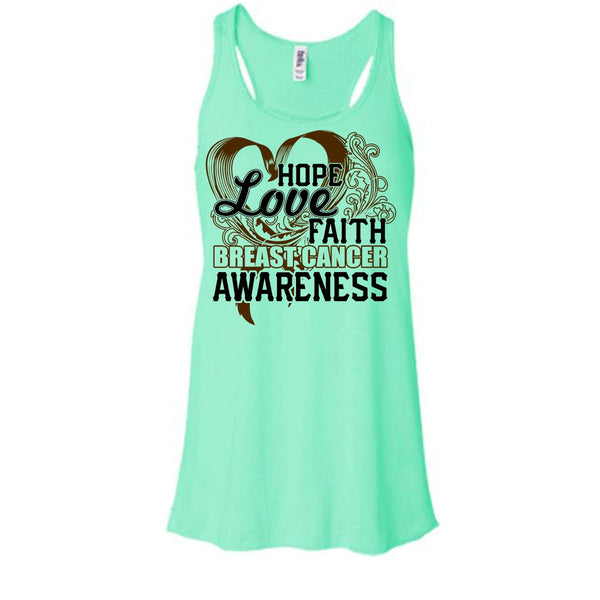 Hope Love Faith T Shirt, Cancer Tank Top