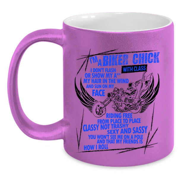 Cool Bikers Coffee Mug, I'm A Biker Chick Accent Mug