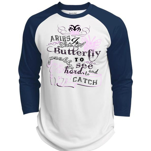Aries Is Like A Butterfly To See And Too Catch Pretty Harel T Shirt, Life T Shirt  (Polyester Game Baseball Jersey)