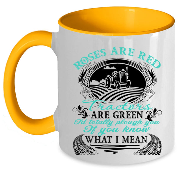 Tractors Are Green Coffee Mug, Roses Are Red Accent Mug