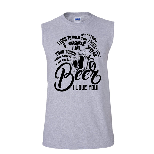 Your Taste Beer T Shirt, I Love Drinking Beer Tank Top (Men's Cotton Sleeveless)