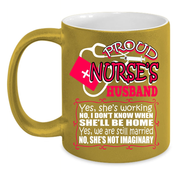 Proud Nurse's Husband Coffee Mug, Cool Just Married Coffee Cup