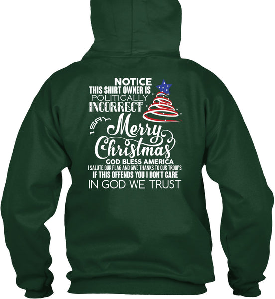 Merry Christmas T Shirt, God Bless America T Shirt