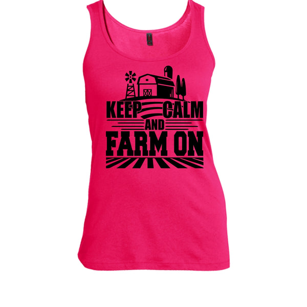Keep Calm And Farm On T Shirt, Gift For Farmer T Shirt, Awesome t-shirts