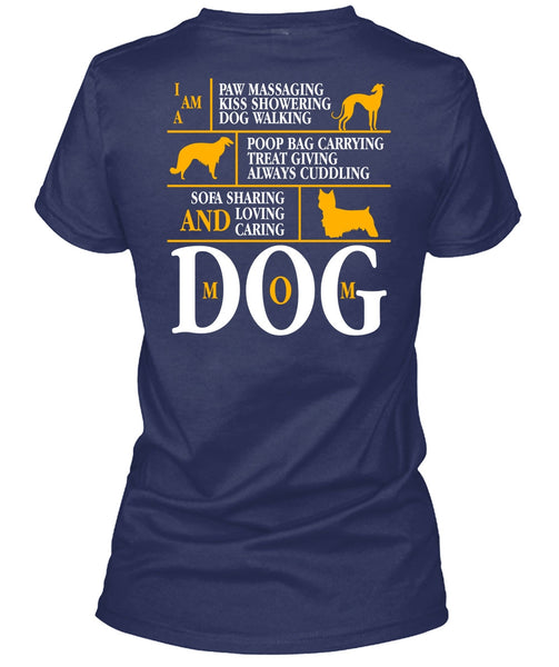 Loving Caring Dog Mom T Shirt, Kiss Showering Dog Walking T Shirt