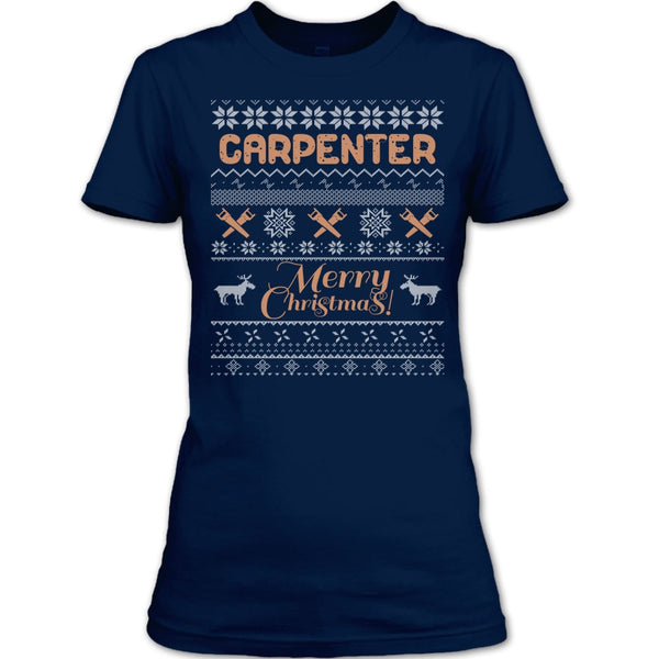 Carpenter Merry Christmas T Shirt, Coolest Carpenter T Shirt