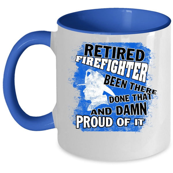 Cool Gift For Grandpa Coffee Mug, Retired Firefighter Accent Mug