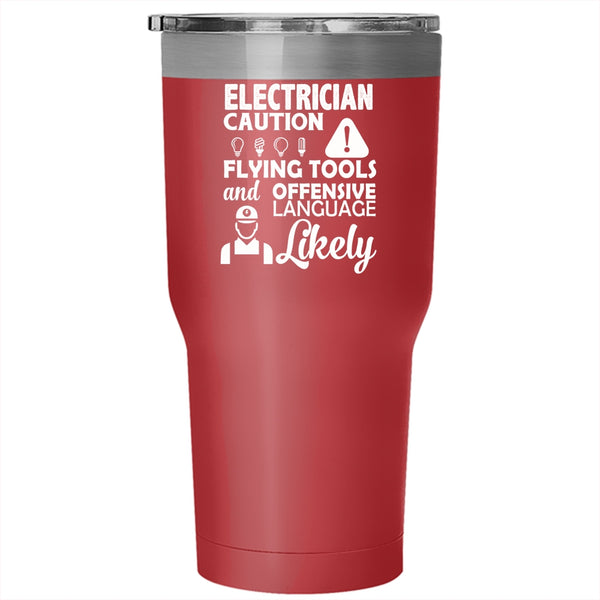 Electrician Tumbler 30 oz Stainless Steel, Funny Gift For My Electrician Travel Mug