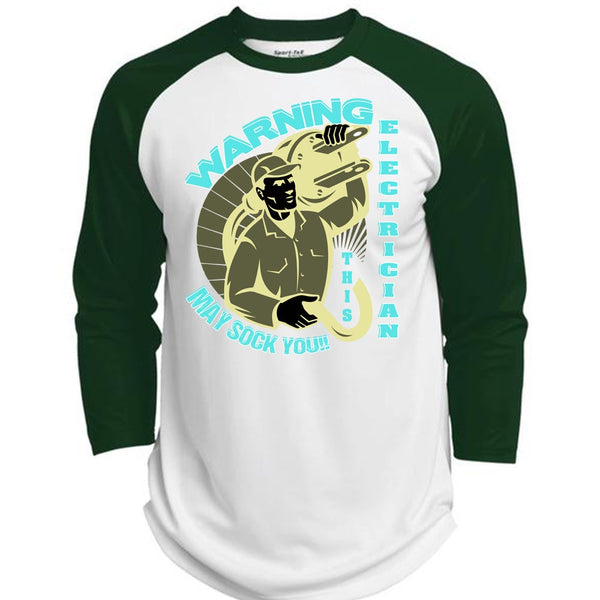 Warning Electrician T Shirt, I Love Electrician T Shirt, Awesome T-Shirts  (Polyester Game Baseball Jersey)