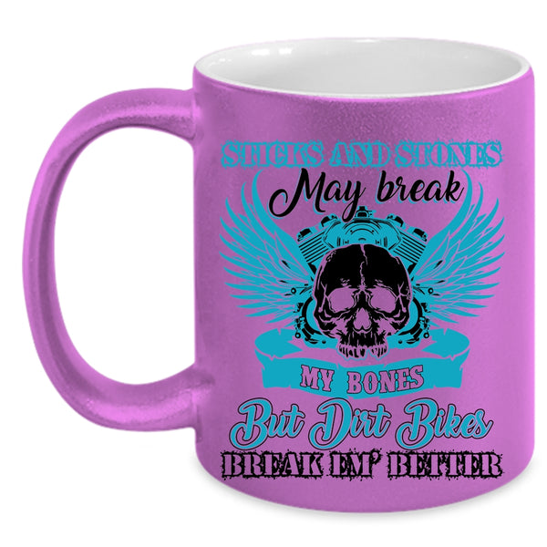 Cool Dirt Bikers Coffee Mug, Dirt Bikers Break Em' Better Accent Mug