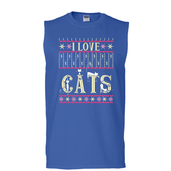 I Love Cats T Shirt, Coolest Cat Lover T Shirt, Cool T Shirt (Men's Cotton Sleeveless)