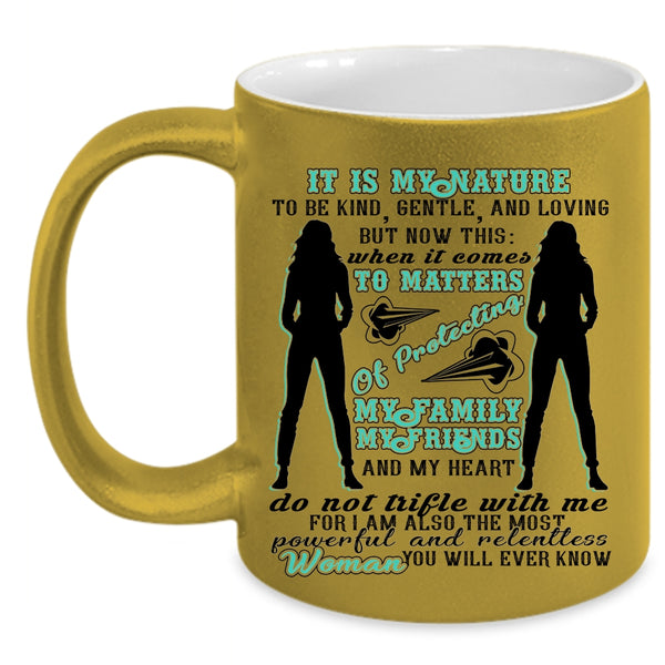 Cool Woman Coffee Mug, My Family My Friends And My Heart Accent Mug