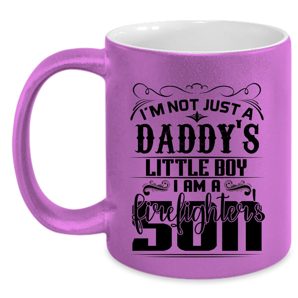 Daddy And Son Coffee Mug, I Am A Firefighter's Son Accent Mug