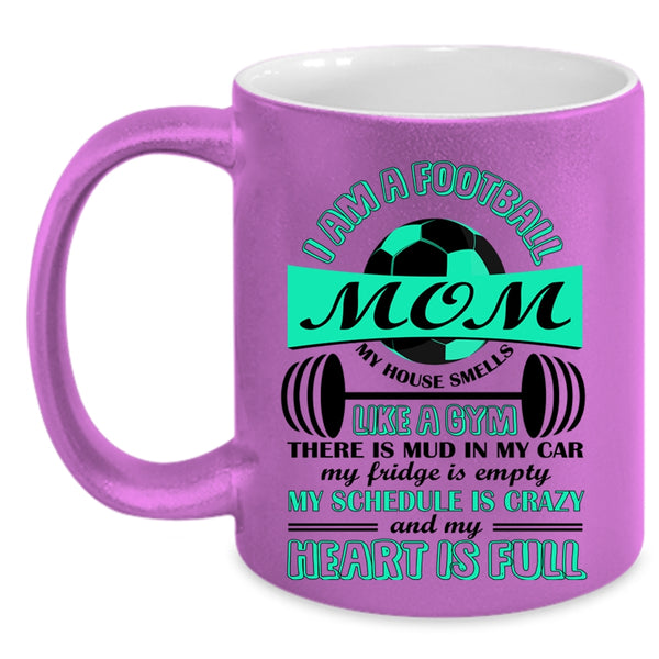 Cute Football Mom Coffee Mug, I Am A Football Mom Accent Mug