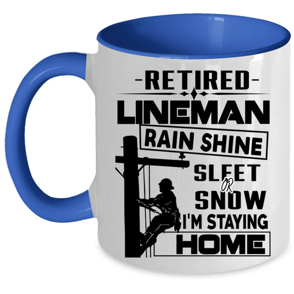 Cool Grandpa Coffee Mug, Retired Lineman Accent Mug