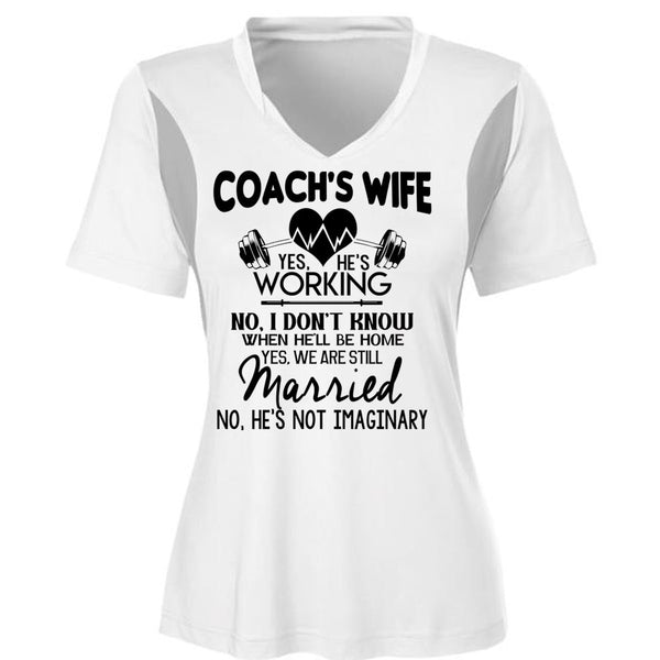 Coach's Wife He's Working T Shirt, I Love Coach T Shirt, Awesome T-Shirts
