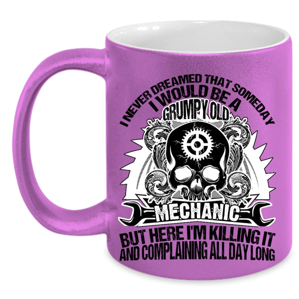 Best Gift For My Grandpa Coffee Mug, I Would Be A Grumpy Old Mechanic Accent Mug