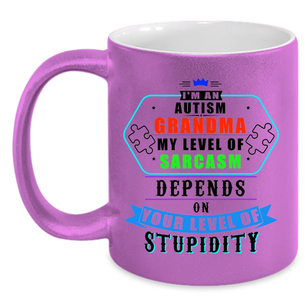 Cute Autism Grandma Coffee Mug, I'm An Autism Grandma Accent Mug
