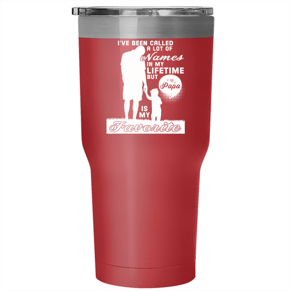 Papa Is My Favorite Name Tumbler 30 oz Stainless Steel, Funny Papa Travel Mug
